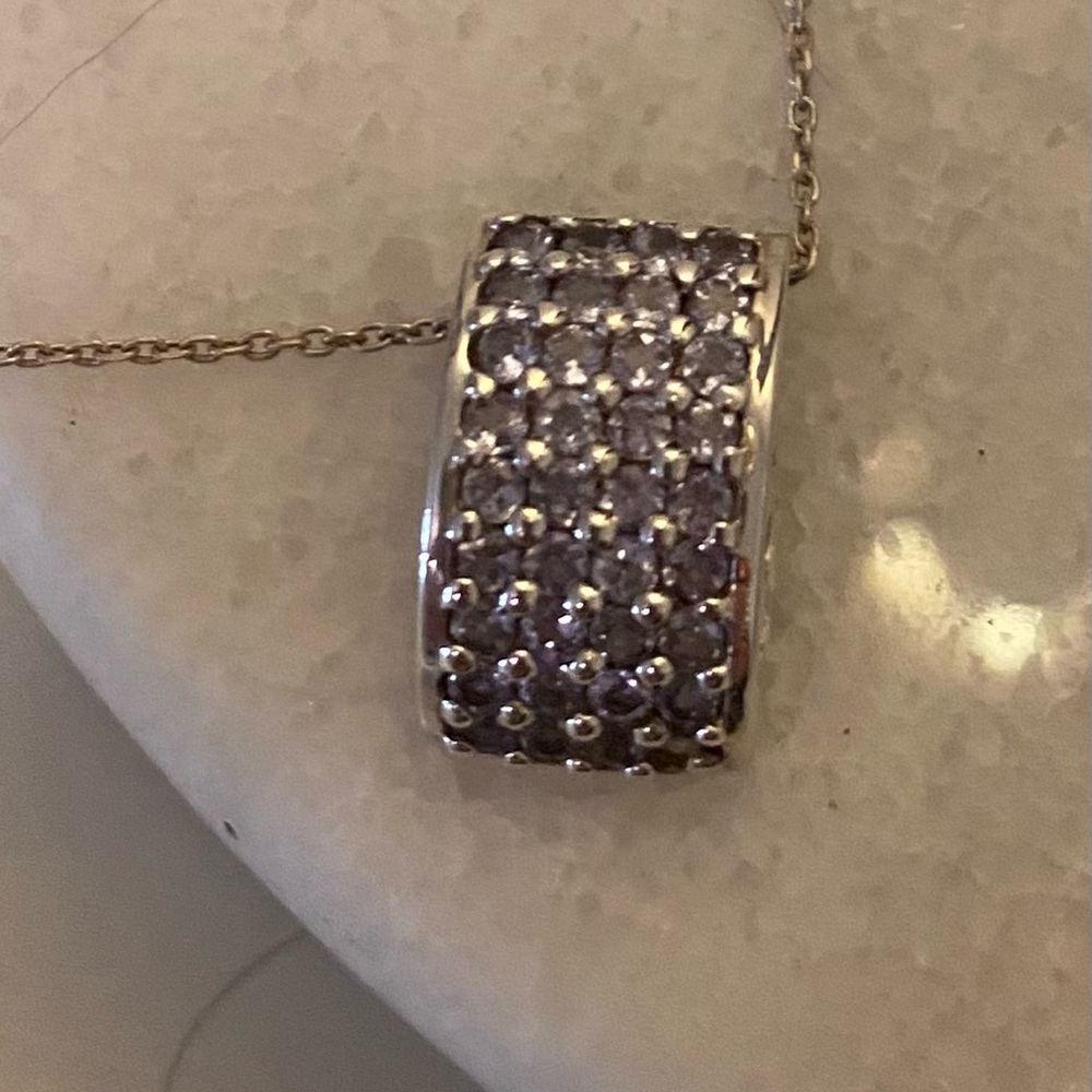 Never Worn Amethyst necklace on sterling silver chain